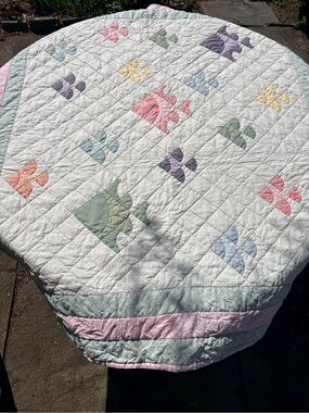 Handmade Pastel Fish Baby Quilt